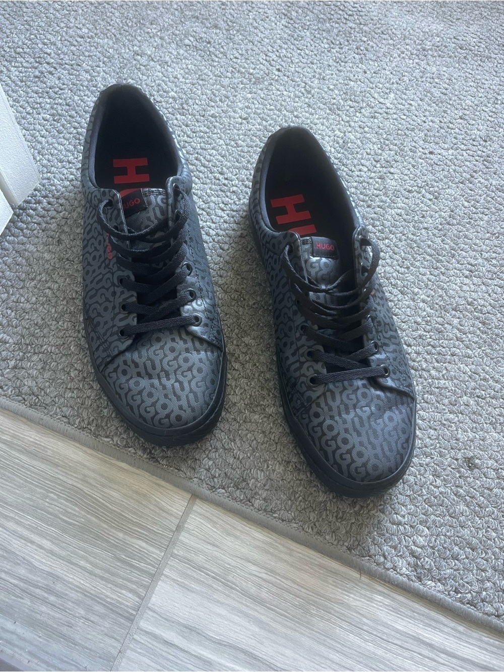 Hugo Boss Black Logo-Print Low-Top Sneakers